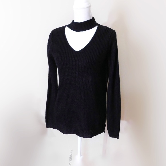 SAUCI New, NWOT, Black Choker Collar Sweater - Picture 2 of 8